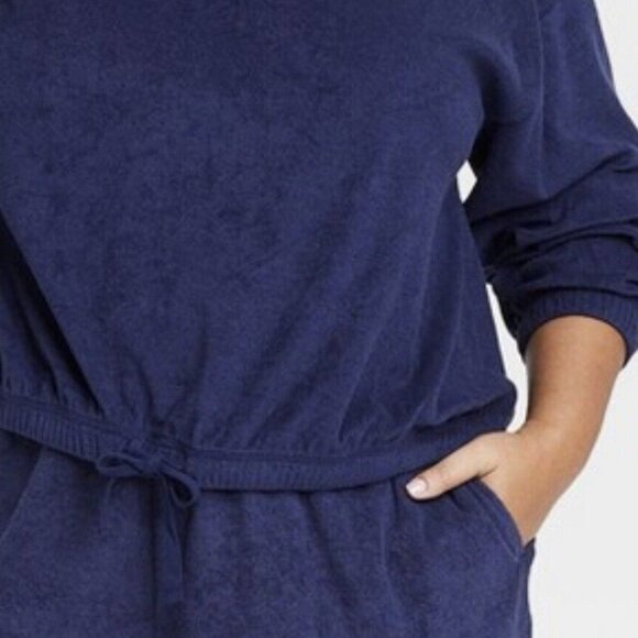 AVA & VIV navy French terry pullover hoodie 1X, 4X, NWT - Picture 3 of 7